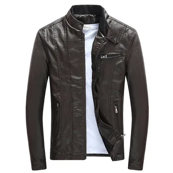 

Autumn Winter Leather Jacket Men Simple Thick Warm Motorcycle Jackets & Coats Men's PU Jackets Slim Fit Male Clothing MY029