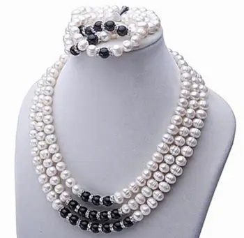 

Freshwater Pearl Jewelry Set Necklace, Bracelet And Earrings A+001