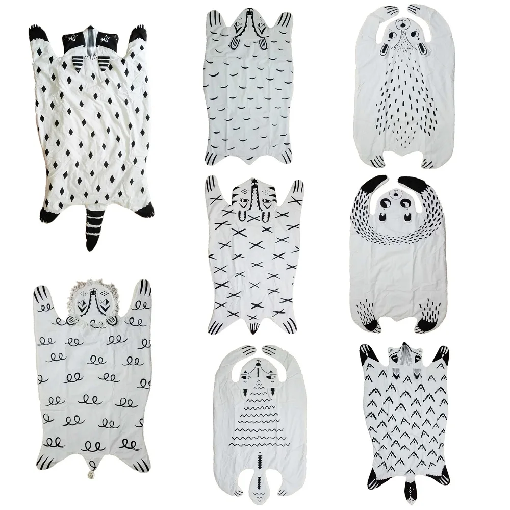 Cartoon Animals Raccoon Fox Tiger Bear Panda Lion Baby Quilted font b Play b font font