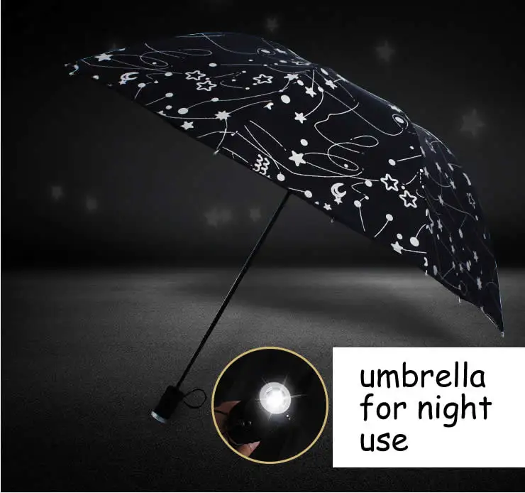 

LED Umbrella Light Up Folding Umbrellas Flash Night Protection Safe Child Gift