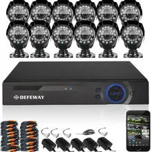 DEFEWAY 12 1200TVL 720P HD уличная камера видеонаблюдения системы безопасности 1080N домашнее Видеонаблюдение DVR комплект 16 CH 1080P HDMI выход