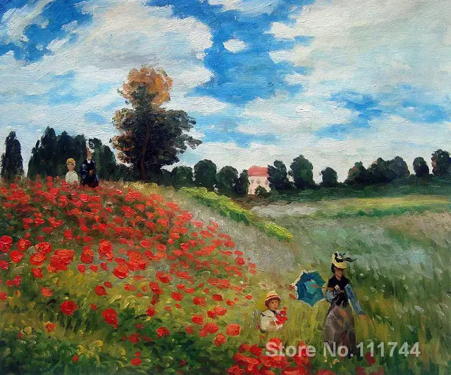Toile art champ de coquelicot à Argenteuil Claude Monet