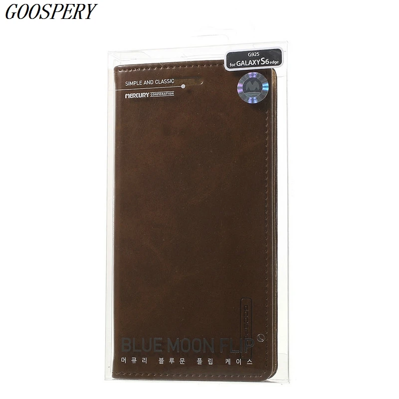Mercury Goospery Blue Moon Флип PU кожаный чехол телефона для Samsung Galaxy S6 край G925 G925F G925FQ G925A G9250 5.1