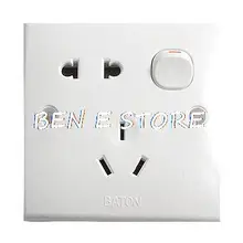 Белый пластик 3 Pin AU Outlet 2 Pin США ЕС розетка настенная панель переключателя