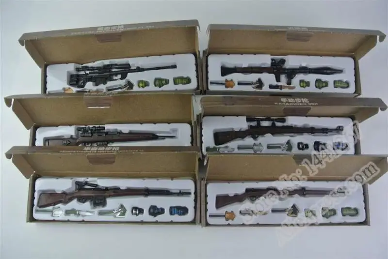 6 шт. 4D готовая продукция оружие Второй мировой войны 38 винтовка SVT RPG G43 98K с