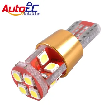 

AutoEC 100x T10 12 smd 3030 12led canbus Clearance wedge light side bulbs for auto car motorcycle pure white 12v-24v DC #LB176