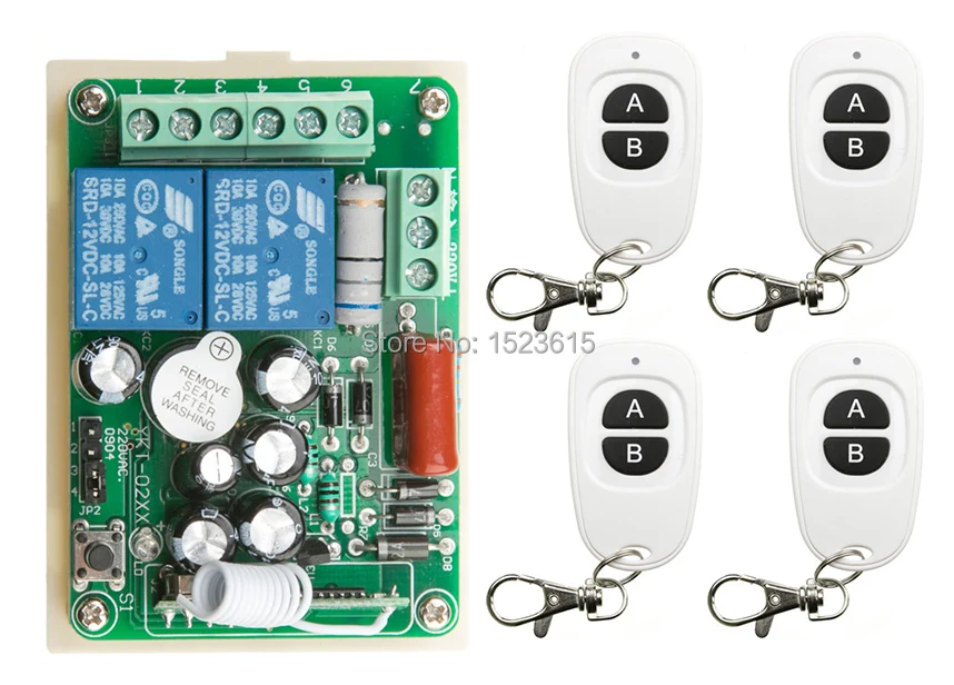 AC220V 2CH RF беспроводной мини-переключатель релейный приемник пульты