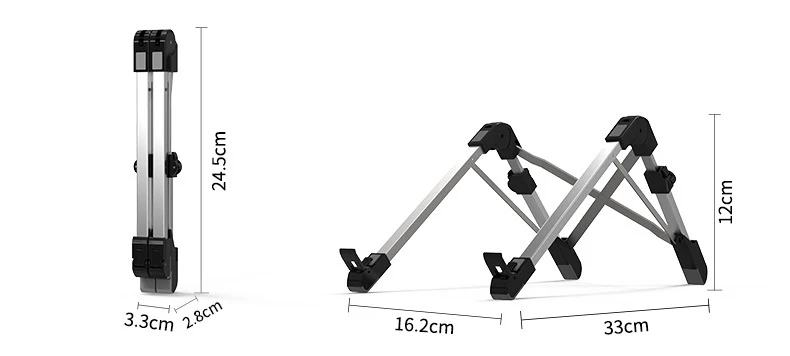 Регулируемый алюминий сплав охлаждения ноутбука тетрадь стенд держатель Pad крепление портативный складной Lapdesk офис Эргономичный для