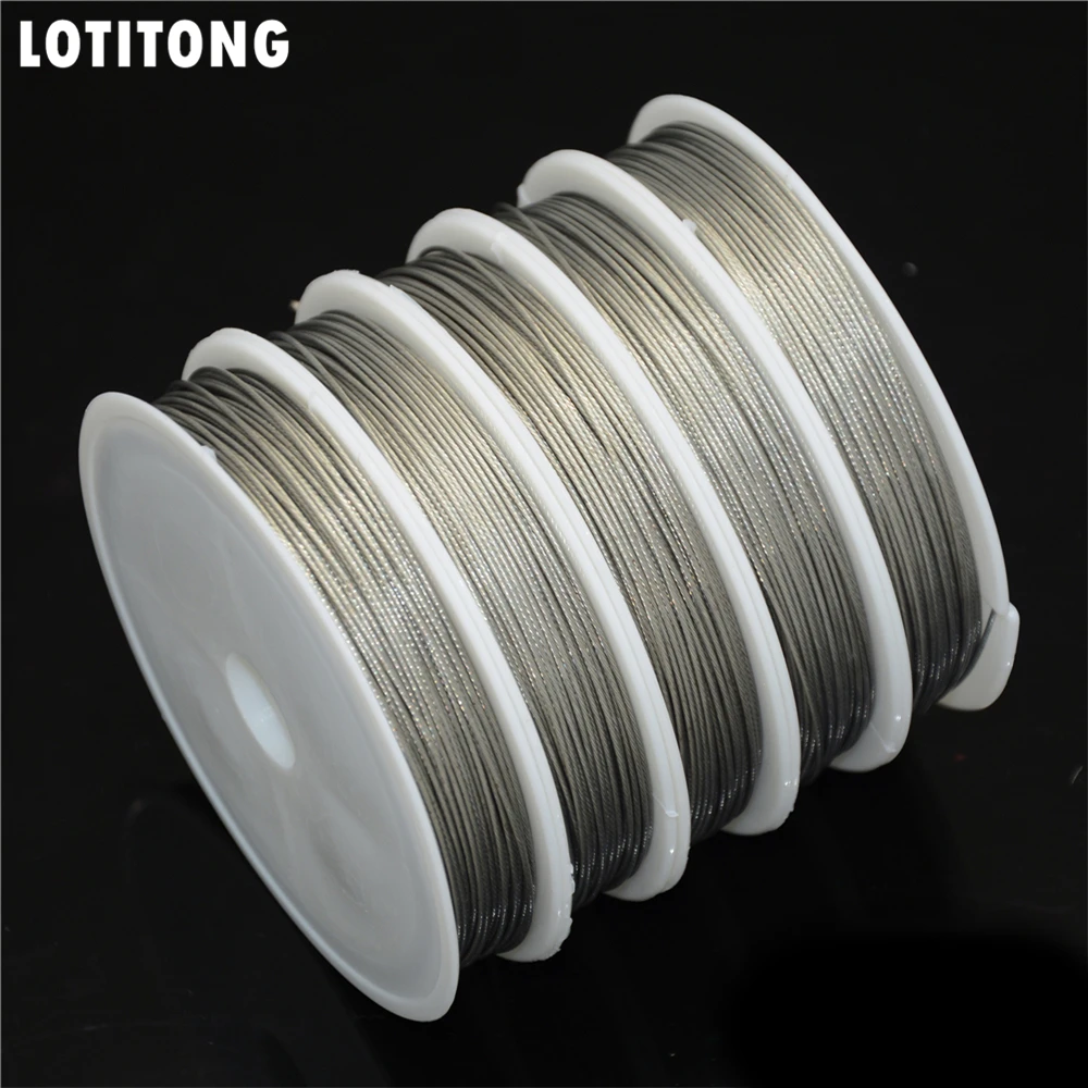 50M 7 Strands Stainless Steel Fishing Braided Soft Wire line Dia 0.3mm-1mm 