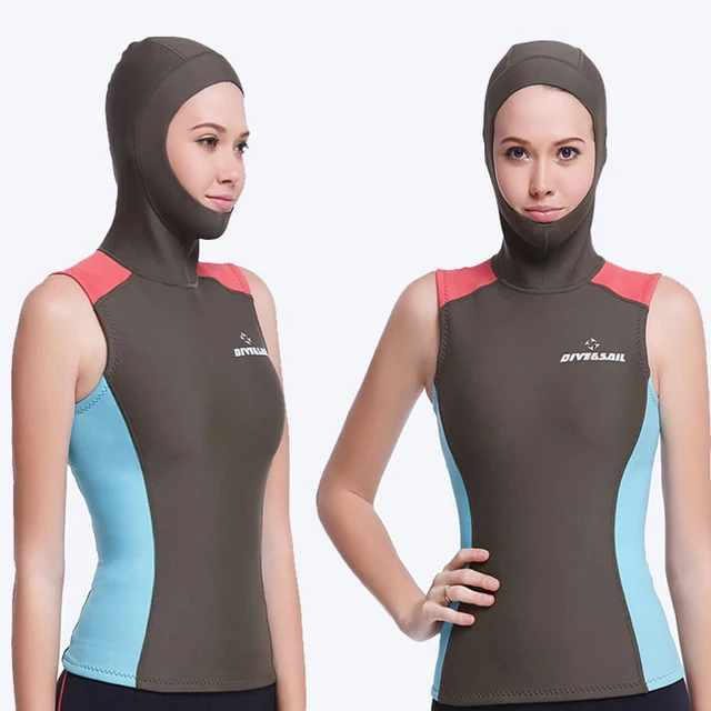 Dive&Sail wetsuits hooded vest 1.5MM womens diving hood vest spearfish
