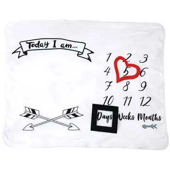 

3Pcs/Set Newborn Soft Milestone Blanket with Monthly Growth Chart Coral Fleece Swaddle Wrap Baby Photography Props