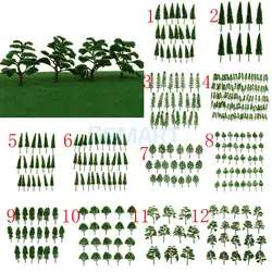 Темно-зеленая Модель деревья для поезда железная дорога пейзаж DIY макет различные весы деревья