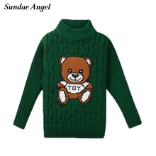 Пломбир Ангел мальчиков свитер с рисунком из мультфильма О-образным вырезом зимняя одежда с длинными рукавами с рисунком медведя толстой вязки детская одежда свитер для девочки детская От 1 до 8 лет