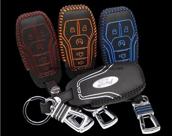 high quality Leather car key cover case key ring Fashion car key cover case for ford mustang explorer Taurus
