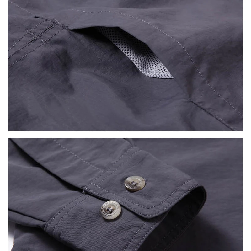 El Ártico luz Trekking Camping al aire libre pantalones de camisa resistente a los rayos UV de secado rápido velocidad extraíble los hombres de secado rápido activo traje de deportes