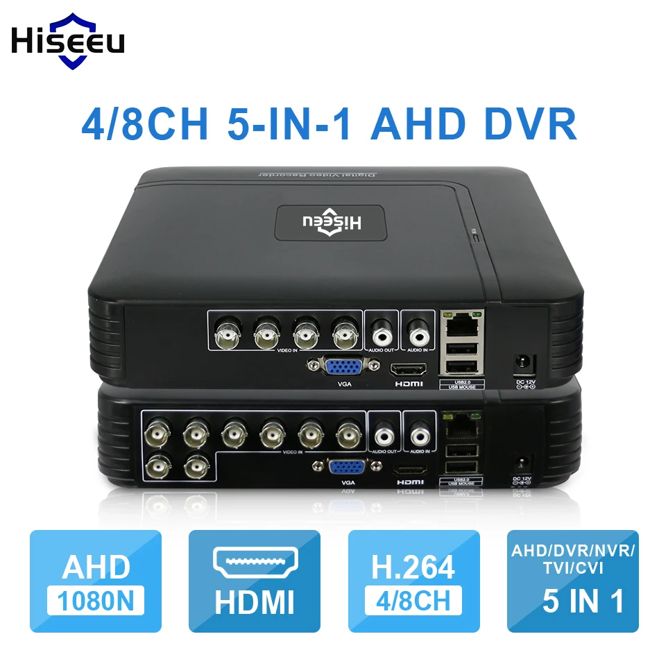 AHD 1080N 4CH 8CH CCTV DVR Mini DVR 5IN1 For CCTV Kit VGA HDMI Security System Mini NVR For 1080P IP Camera Onvif DVR PTZ H.264
