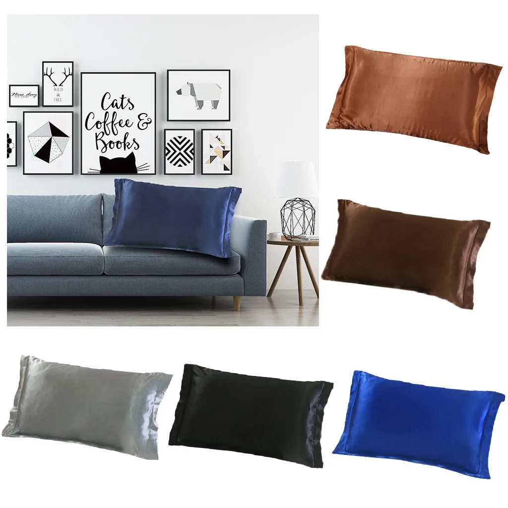

ISHOWTIENDA 100% Silky Satin Hair Beauty pillow case 30x50cm Pillowcase Throw Pillows Home Decorative pillow covers decorative