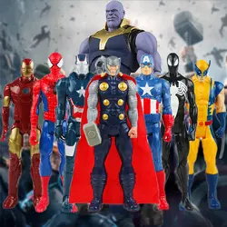 30 см фигурка Marvel Мстители Бесконечная война танос Человек-паук Халк Железный человек Капитан Америка Тор игрушечный Росомаха куклы для