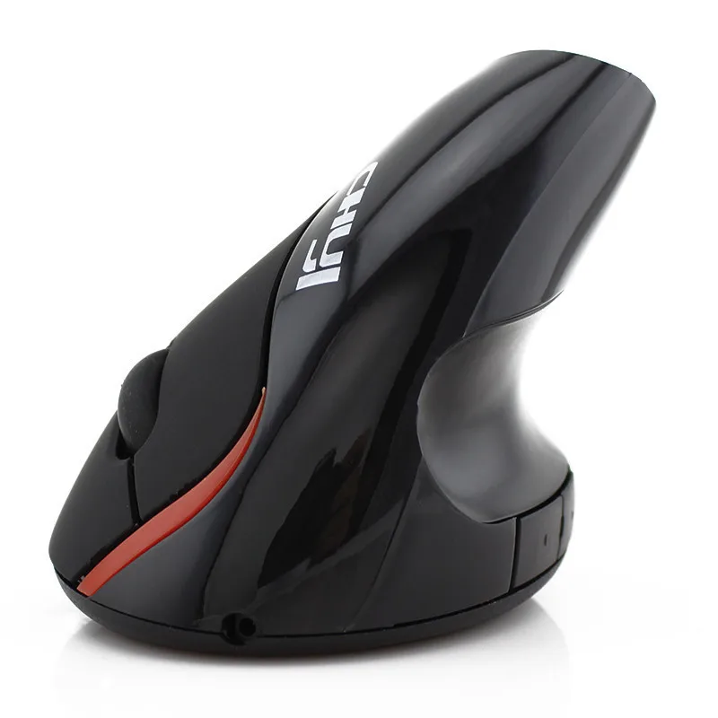 CHUYI беспроводная мышь перезаряжаемая Вертикальная Эргономичная мышь оптическая USB компьютерная игровая мышь Mause 5 кнопок Мыши для ПК геймера ноутбука - Цвет: Черный