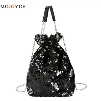 

Bling Sequin Mini Bucket Bag Shoulder Chain Women Messenger Bags Evening Party Handbag Lady Tote Bolsa Feminina