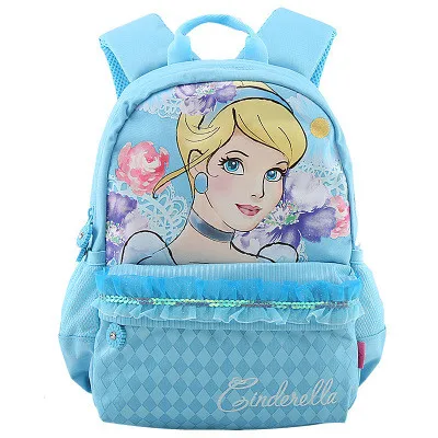 Акварельная маленькая Русалочка Ариэль Золушка Белоснежка принцесса девочки школьные сумки для детского сада Дошкольный школьный рюкзак сумка - Цвет: Blue Cinderella