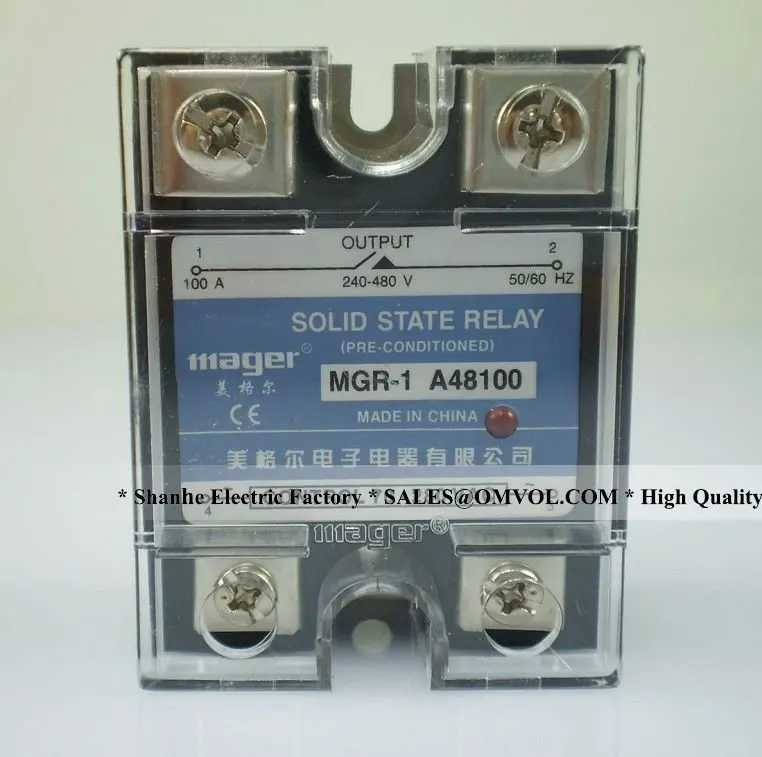 100A Single phase AC solid state relay Load Voltage 24 480VAC, control