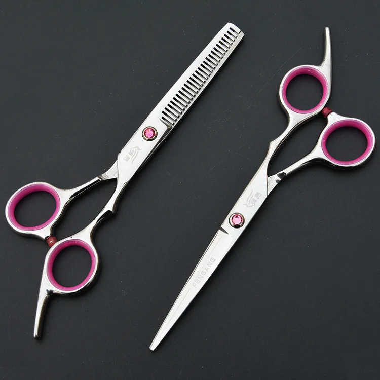 

High quality 6.0 inch Hair Scissors pro tesoura hairdressing styling tools salon cutting straight products with case,comb,clip