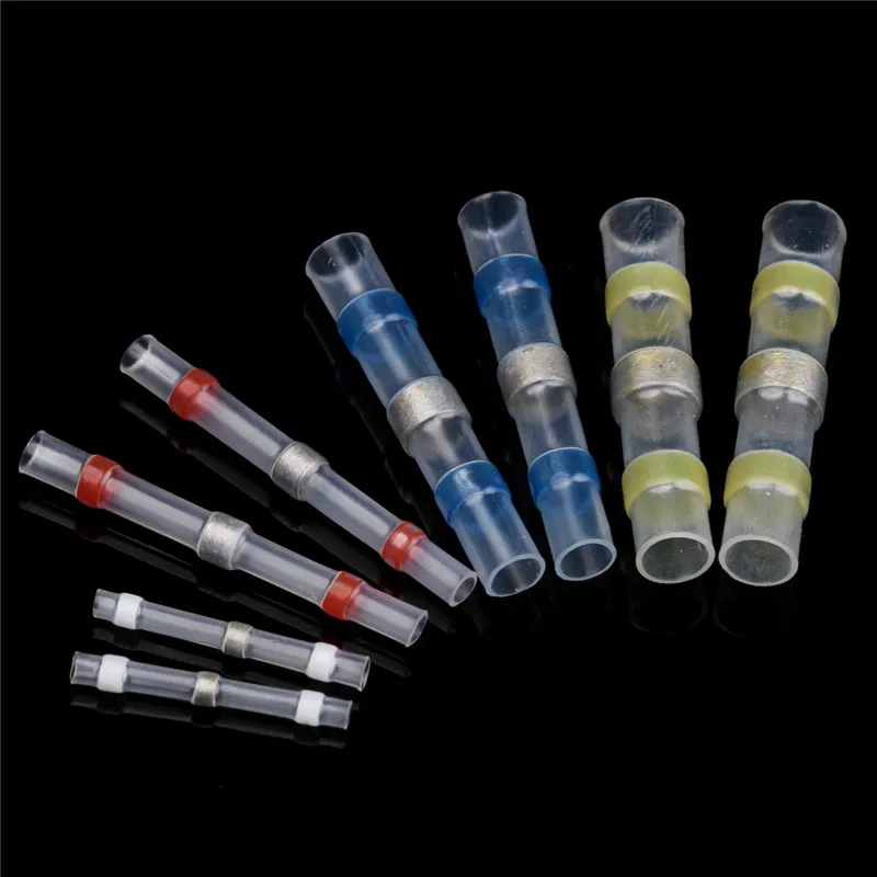 

100PCS Heat Shrink Solder Sleeves Connectors 26-10 AWG Electrical Waterproof Soldering Terminals Seal Butt Wire Connectors