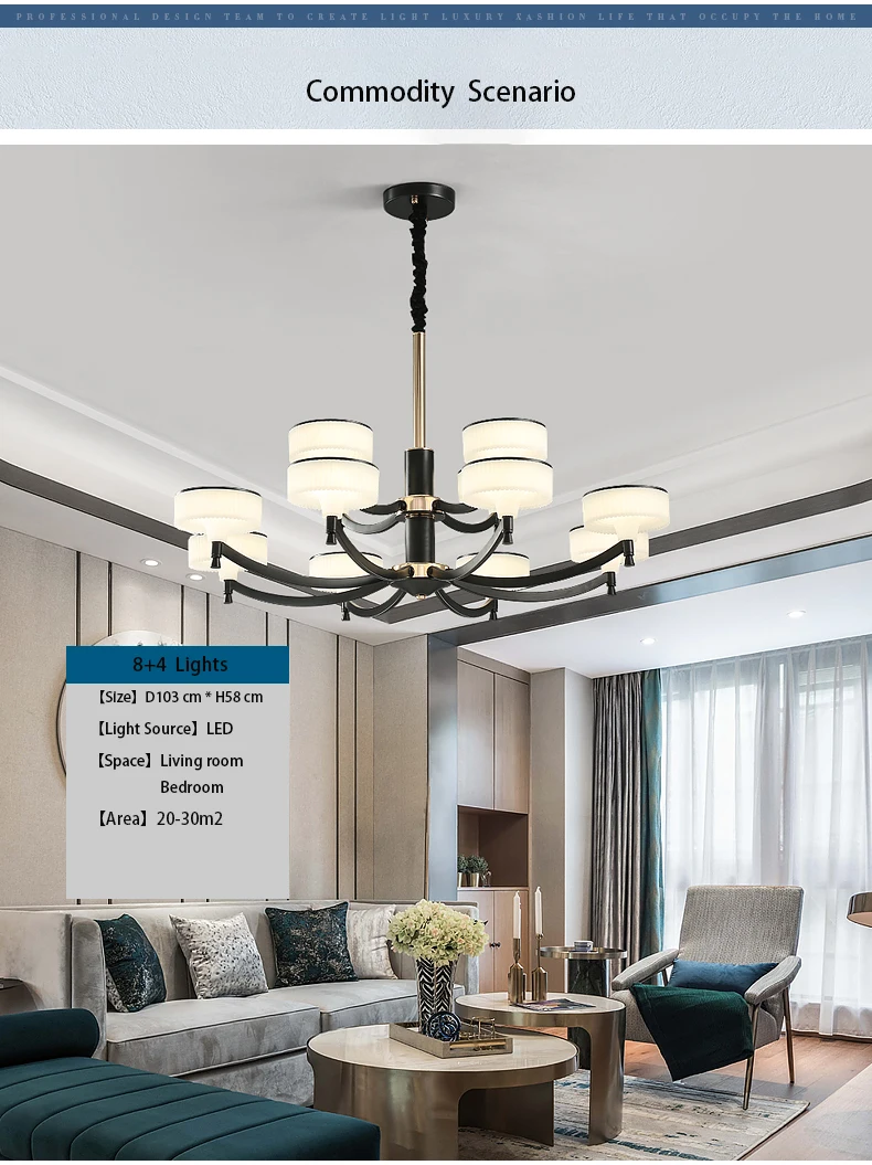 Modern Black Chandelier Lighting for Living Room Bedroom Wedding Decoration Chandeliers Lamp Hanging Suspension Modern Lighting