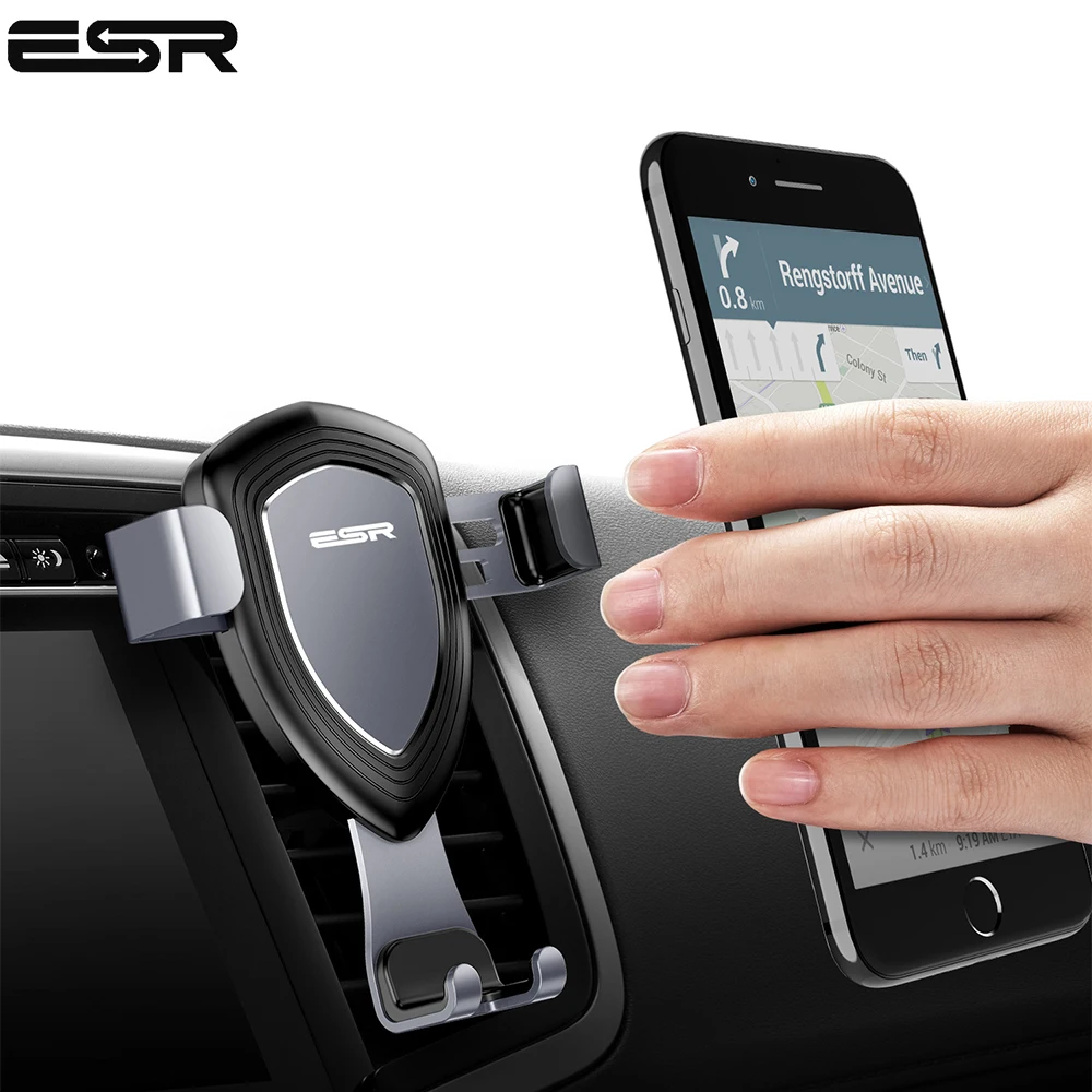 

Universal Car Phone Holder, ESR Autobot Gravity Adjustable Air Vent Outlet Metal Phone Stand Holder for iPhone X 8 Plus 7 6s S8