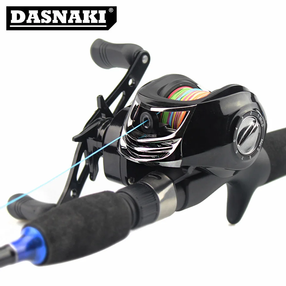 DASNAKI الصيد بكرة baitcaster الصيد بكرات 5.0 كجم الطاقة baitcasting 13 الصيد بكرة المطاط مقبض السيراميك خط دليل