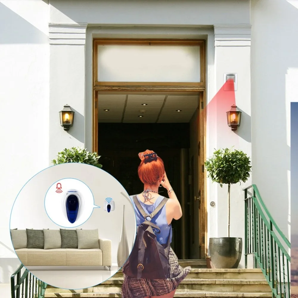 

PIR Sensor Door Bell Forecum fk-007 Wireless Doorbell With 36 Songs Universal Smart Home Accessories US EU Plug 2018