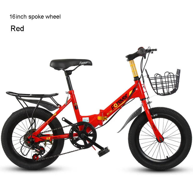 16 дюймов детский велосипед с одной скоростью и 6 переменной скоростью детский горный велосипед складной студенческий велосипед подарок для мальчиков и девочек - Цвет: Single speed R FT