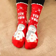 Новое поступление, женские зимние теплые хлопковые носки, рождественские подарки, носки со снеговиком и оленем, носки со снеговиком, Calcetines Mujer