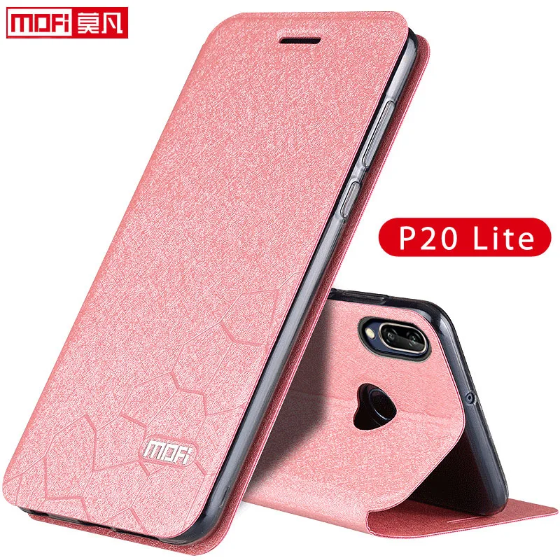 Ceny Sprawa dla huawei p20 lite etui etui podstawka z klapką skóra huawei P20 Lite pokrywa PU Mofi luksusowe silikonowe capa glitter p20 etui na telefony