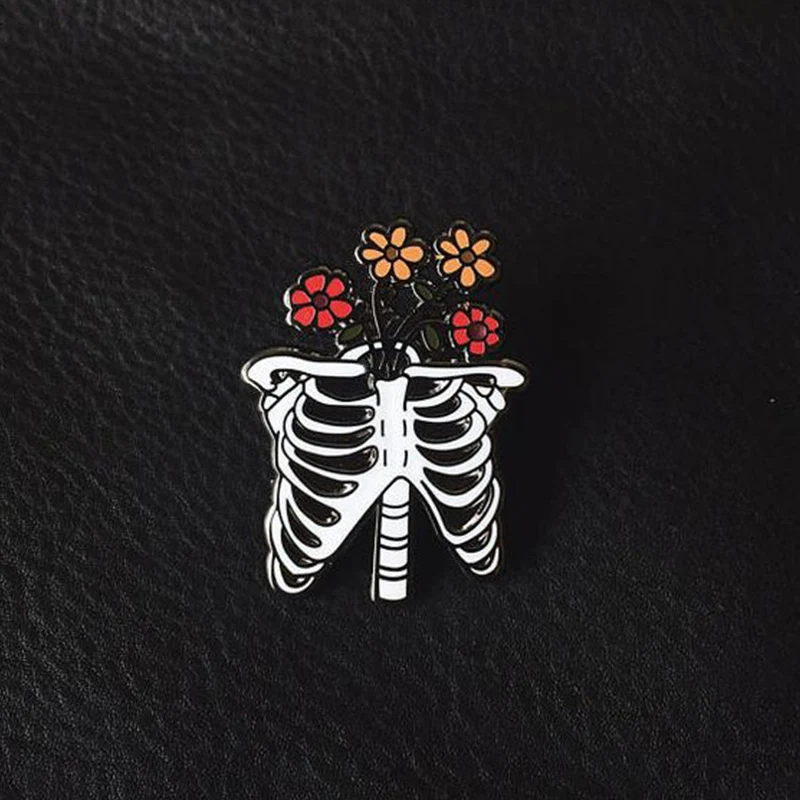 ribs with flowers skeleton