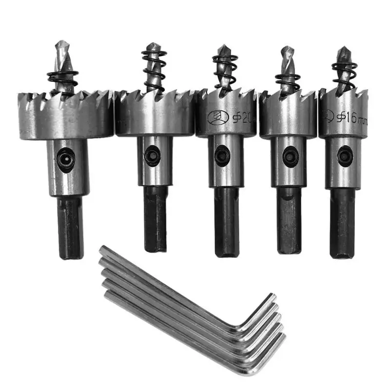 5pcs HSS Metal Center Drill Bits16mm 18.5mm 20mm 25mm 30mm HSS