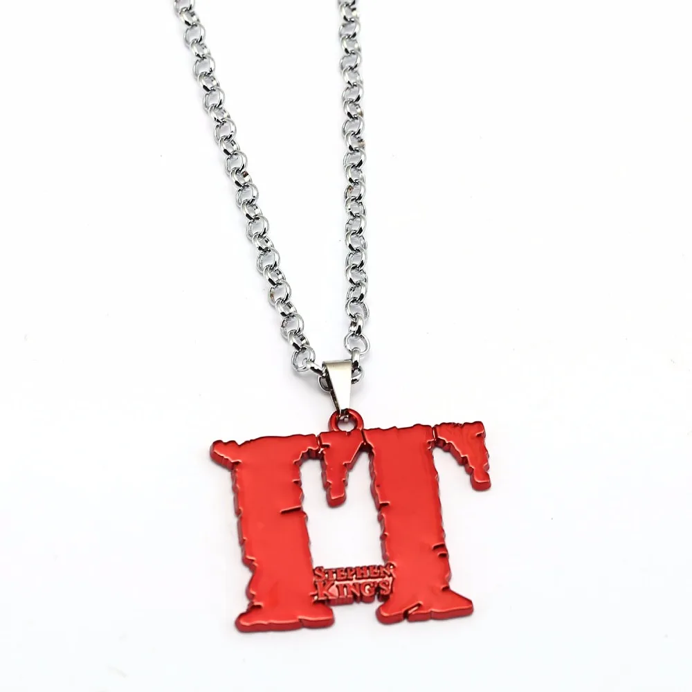 

Mengtuyi Jewelry Necklace Red Words IT Pendant Link Chain Horror Movie Clown Returns Classic Choker Necklace