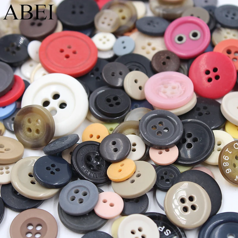 

100pcs 1-3cm Random Round Flatback Plastic Button Collection DIY Scrapbooking Crafts Decoration Handmade Sew button Accessories