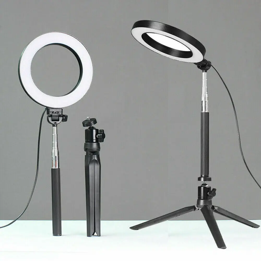 

New Dimmable LED Ring Light Kit With Stand Makeup Live Video Selfie Fill Light 2 Color Lights Fashion High Quality