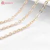 2 Meters width:1.5MM 2MM 24K Champagne Gold Color Brass Flat Oval Chains Necklace Chains High Quality Jewelry Accessories ► Photo 2/6