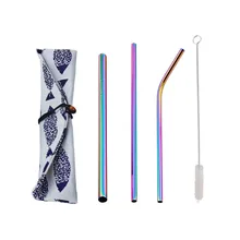 Straws With Storage Bag A Nylon Cleaning Brush Trendy For Family Reunion Girl'S Night Out Cocktail Party Patio Bbq Picnics 4 PC a ghostly reunion