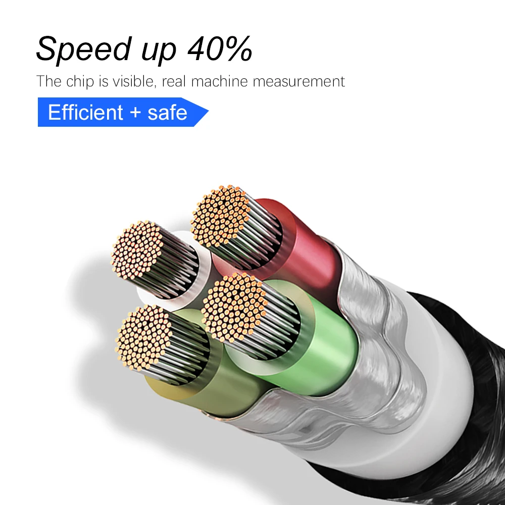 La OLAF 3A LED USB de carga magnética Micro Cable para Xiaomi Huawei Micro USB Cargador rápido para Cable de datos de Samsung Microusb cable