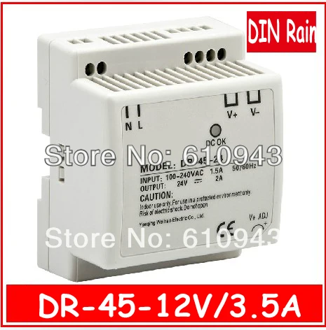 

DR-45W-12V 3.5A Single Output Switching power supply for LED SMPS AC to DC
