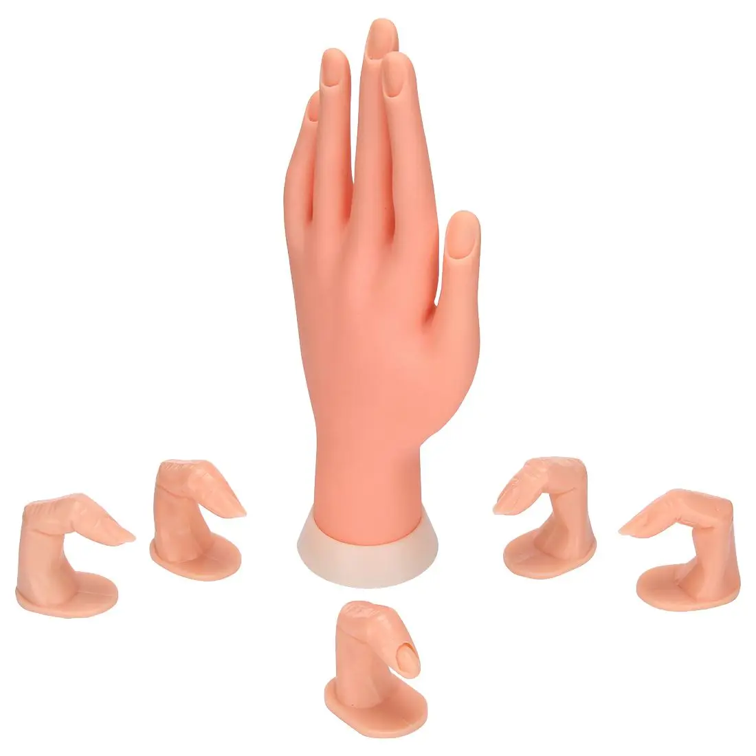 

Pro Practice Nail Art Trainer Manicure Training Hand Tool + 5 Fake nail Model