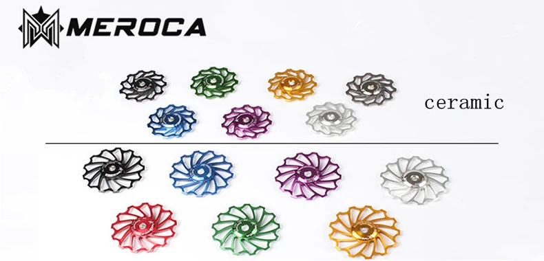 2-pieces-bicycle-bike-ceramics-bearing-Jockey-Wheel-Rear-Derailleur-Pulley-11T-13T-7005-Aluminum-alloy
