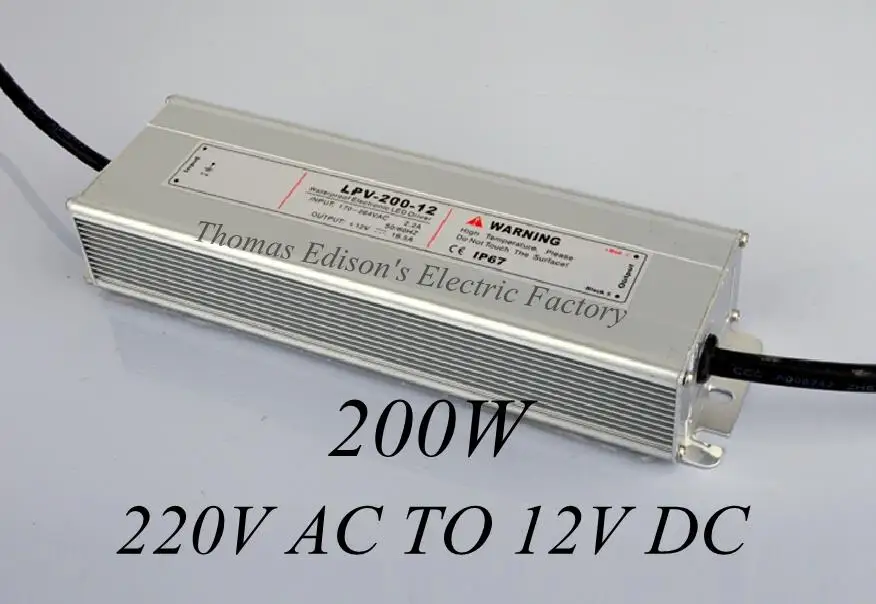 

DIANQI waterproof power supply 220V AC TO 12V DC 200w power suply 12v 200w LED Strip light ac to dc power supply