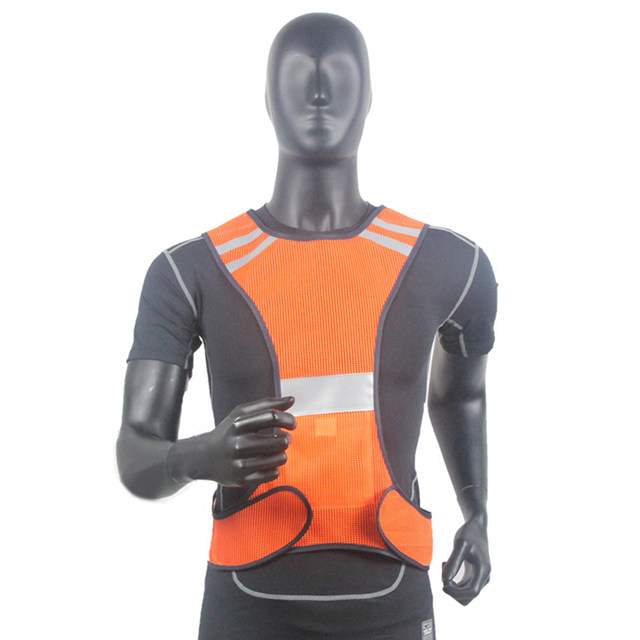 Running High Visibility Reflective Vest Fluorescent Yellow Orange Security Waistcoat For Night Work Outdoor Running Riding Vests