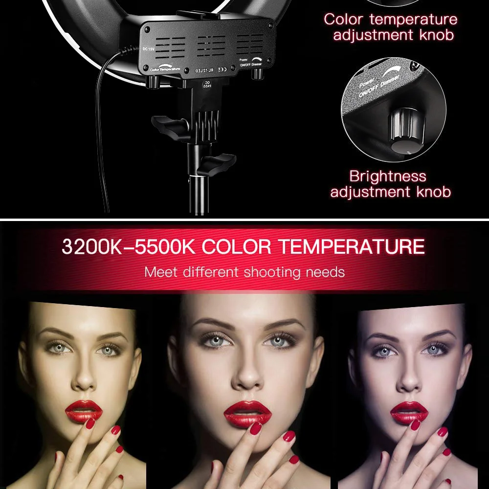 Capsaver 1" светодиодный кольцевой светильник, кольцевые лампы, светильник для макияжа с подставкой, Трипод, двухцветный 3200 K-5500 K кольцевая лампа для видео, фото на YouTube