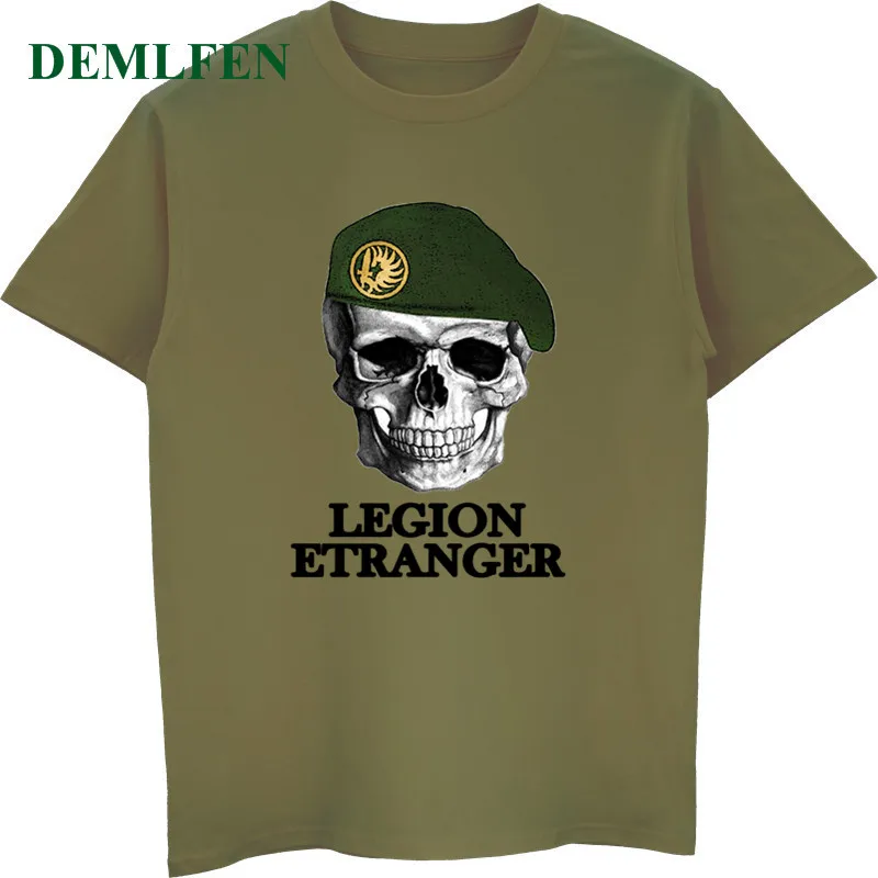 

New Fashion Men's T-shirt French Legion Etranger Green Berets Print T Shirt Summer Male Short Sleeve Cotton Shirts Cool Tees